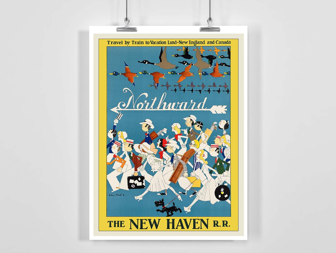 New Railroad Vintage Travel Poster, England And Canada