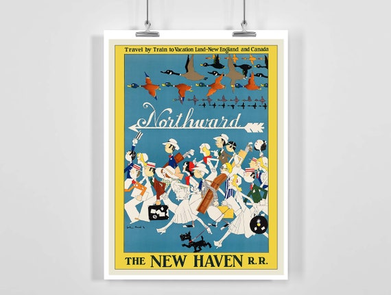 New Railroad Vintage Travel Poster, England And Canada