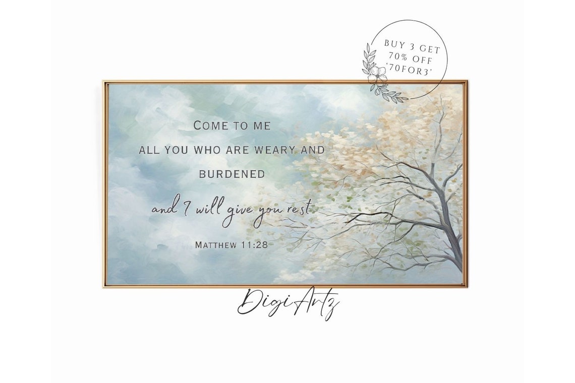 Matthew 11 Come To Me I Will Give You Rest Blossom Tree Poster