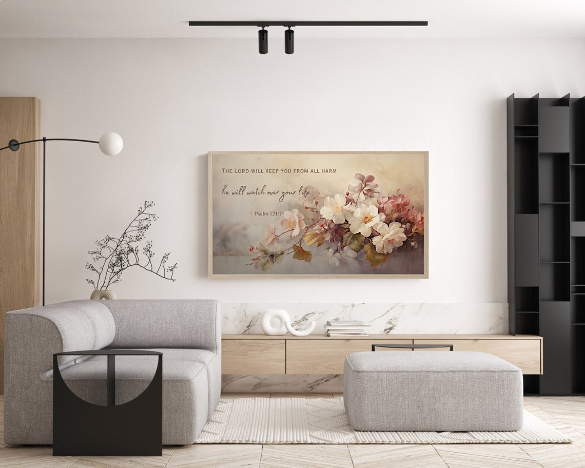 Psalm 121 Watch Over Your Life Floral Scripture Christian Poster - Image 5