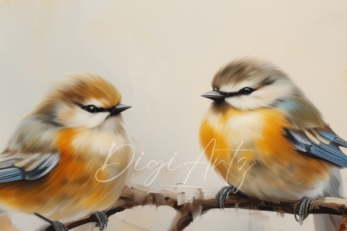 Two Songbirds On Autumn Branch Watercolor Wildlife Bird Lover Poster - Image 5