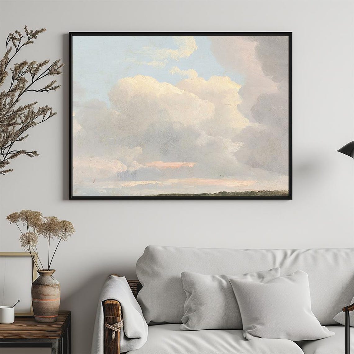 Sky And Clouds Pastel Landscape Oil Painting Serene Nature Wall Art Print Wall Decor Ls - Image 5