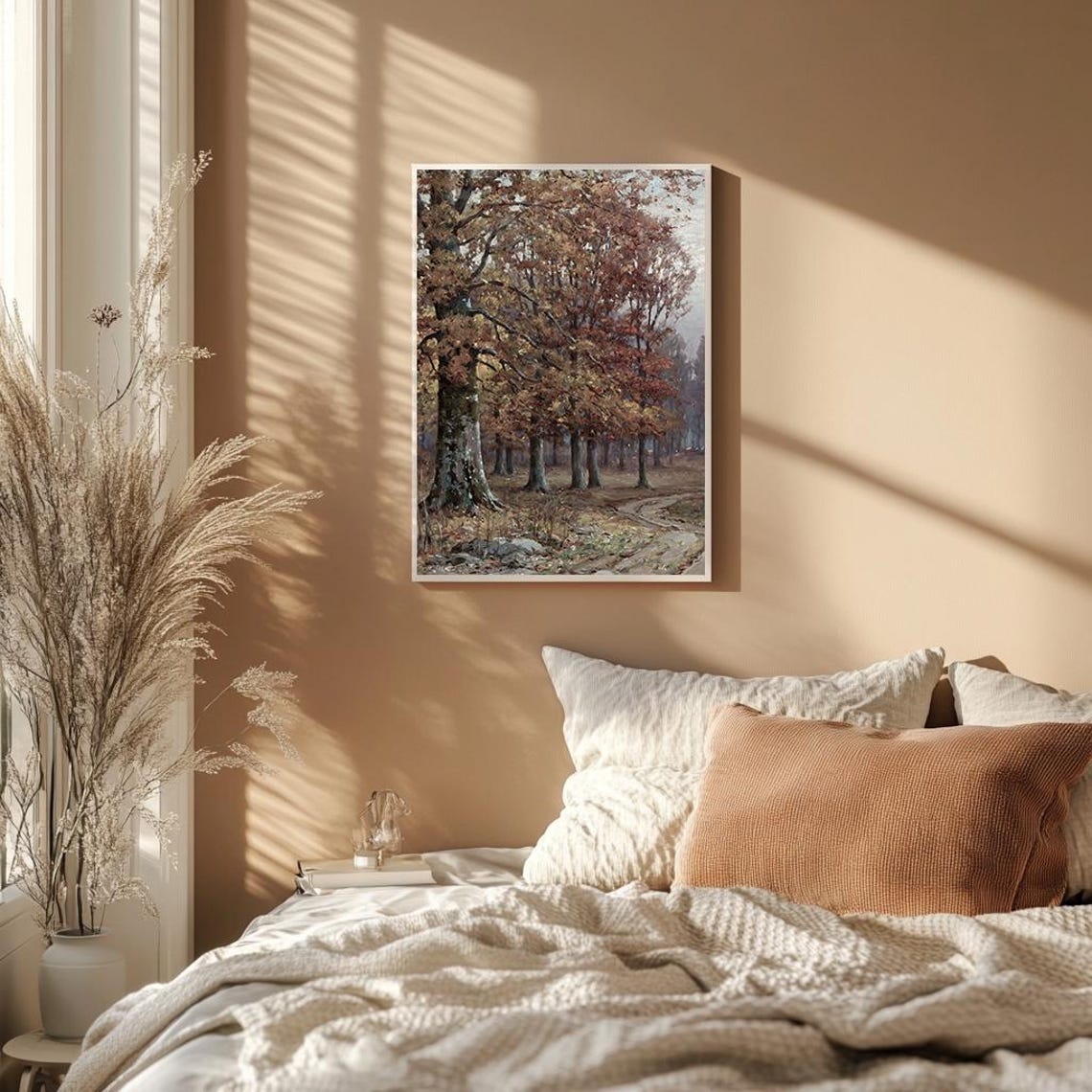 Autumn Forest With Winding Path Tall Trees Fall Foliage Poster - Image 2