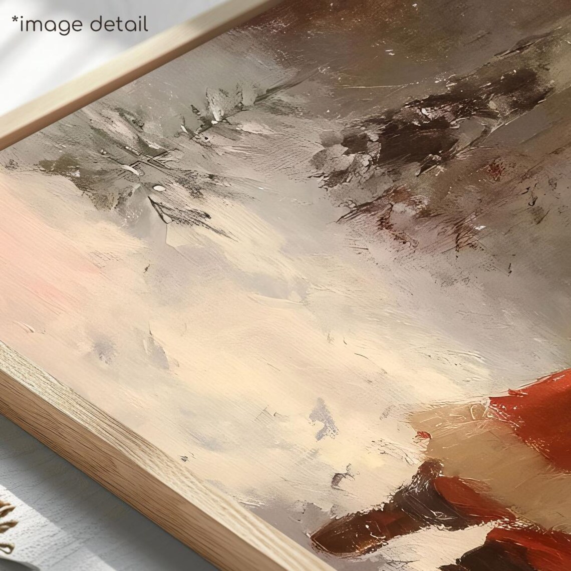Santa Claus Walking in Snowy Forest Vintage Oil Painting Poster - Image 4