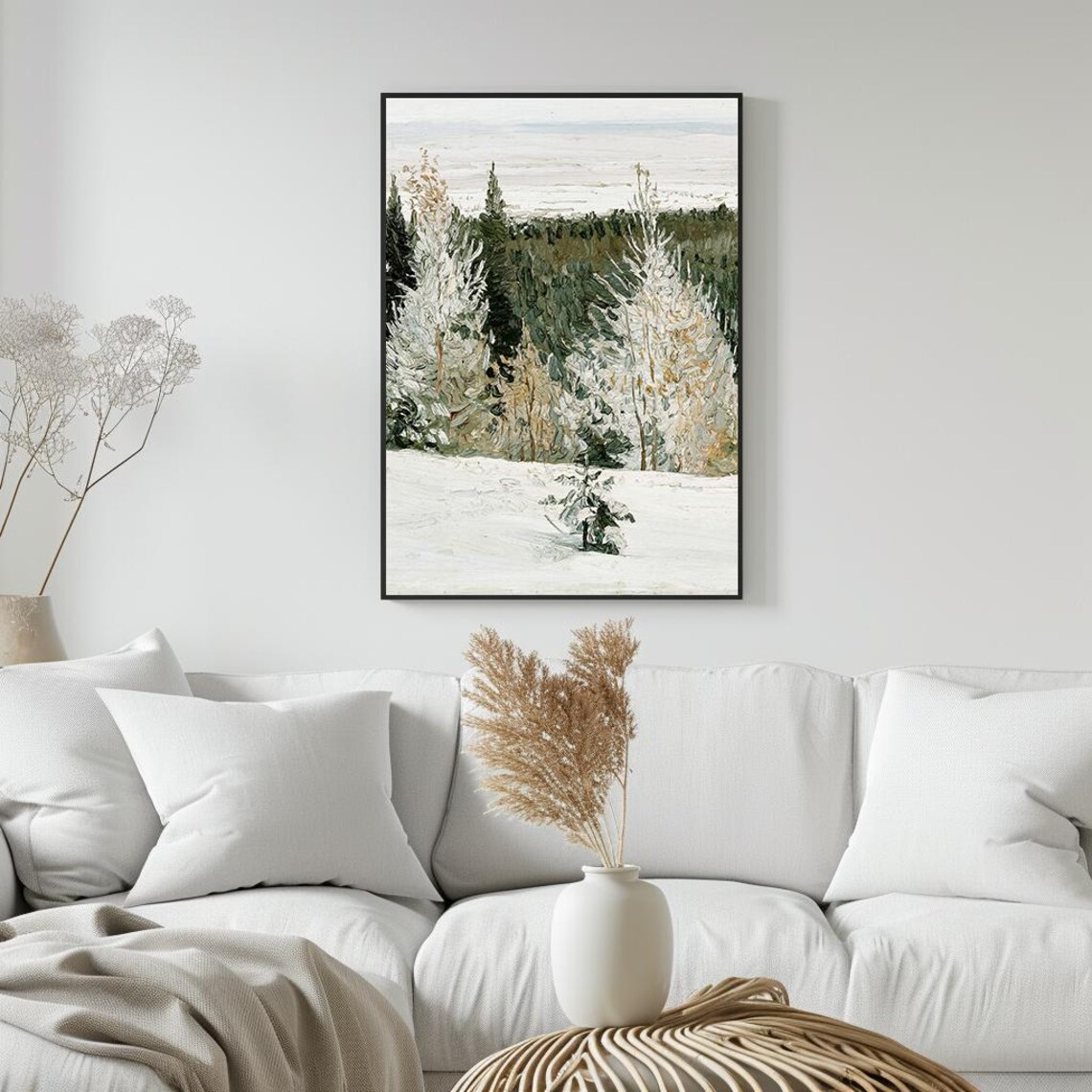Winter Forest Scene, Impressionist Style Art Print - Image 5