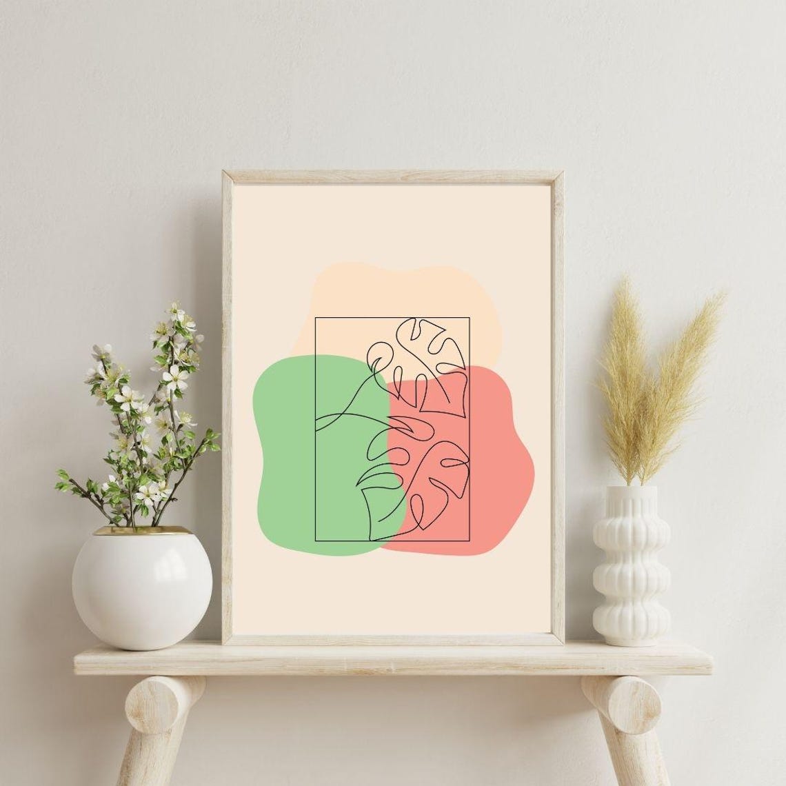 Colorful Leaf Wall Art Botanical Print For Modern Decor