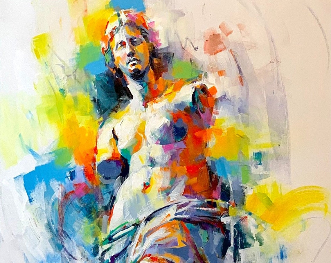 Venus de Milo Statue Colorful Greek Sculpture Painting Art Poster