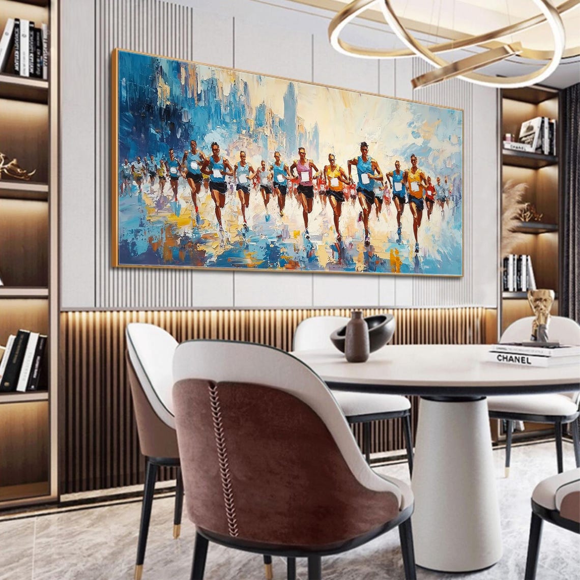 Marathon Sprint Finish Line Runners Energy Abstract Sports Art Poster - Image 3