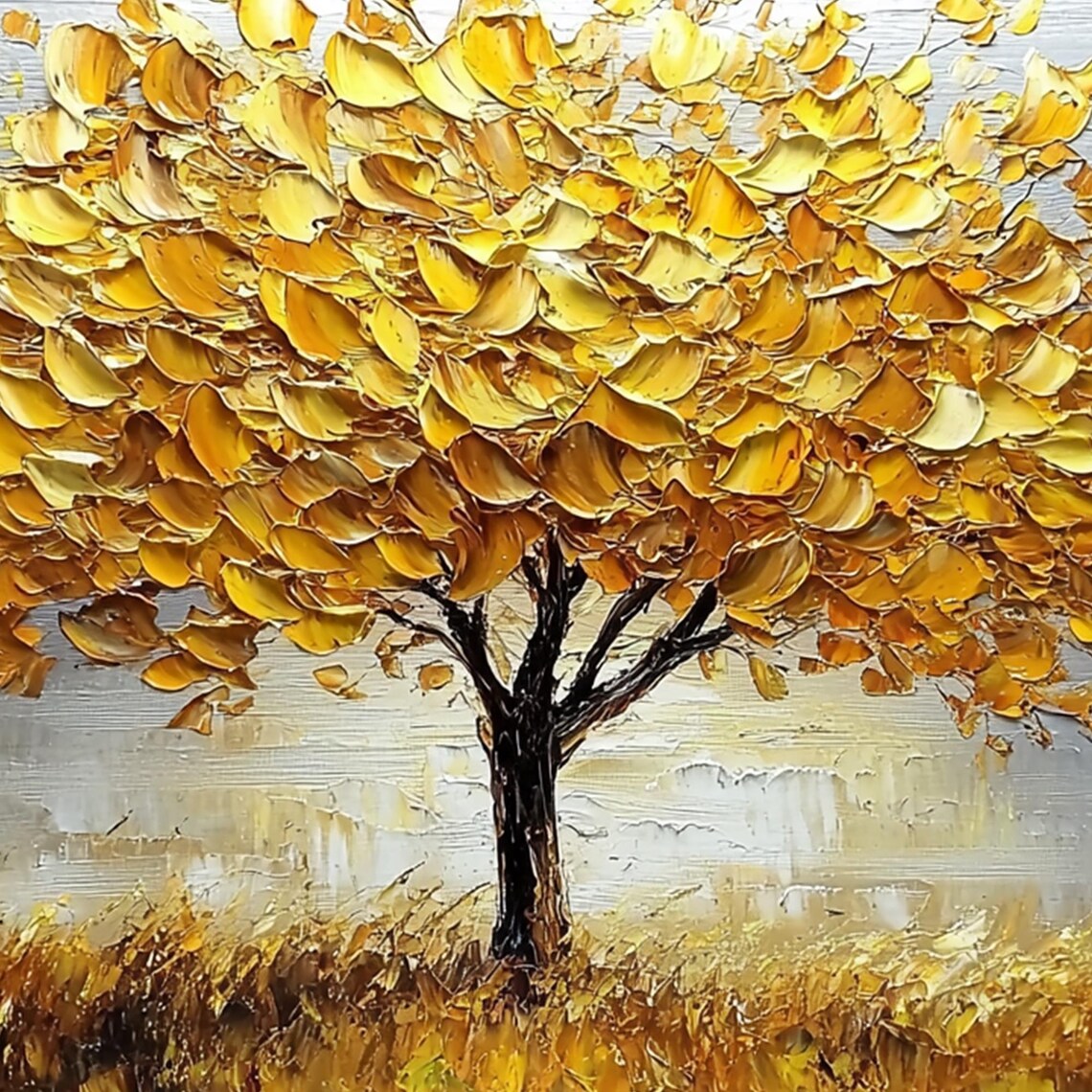Tree of Life Abstract Gold Tree Wall Art Print - Image 3