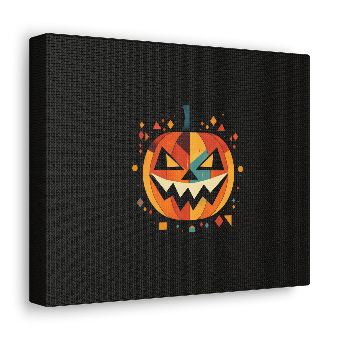 Geometric Pumpkin Gothic Modern Halloween Art Print - Image 3