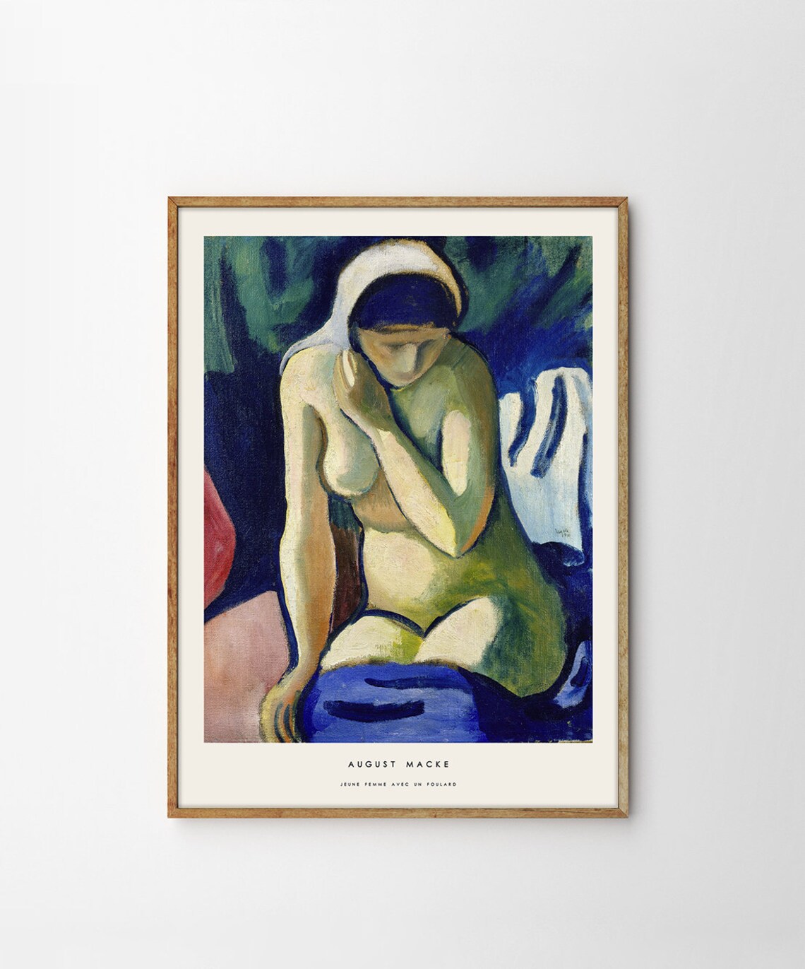 August Macke Jeune Femme Avec Un Foulard Expressionist Poster - Image 4