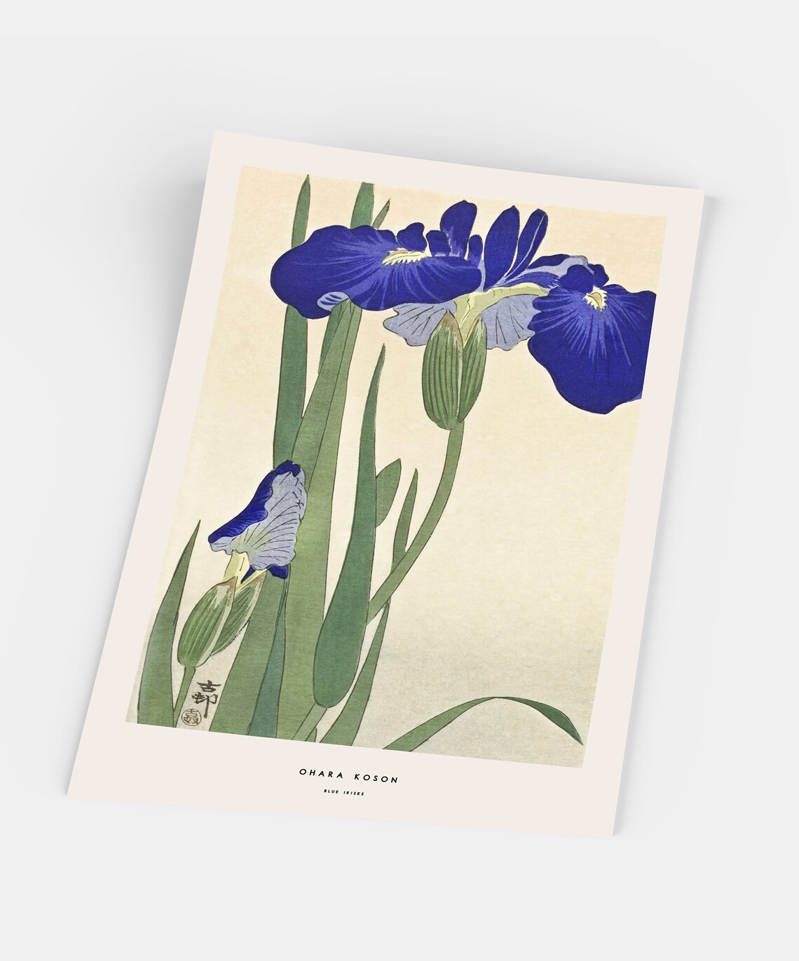 Blue Irises Japanese Print Poster, Ohara Koson - Image 5