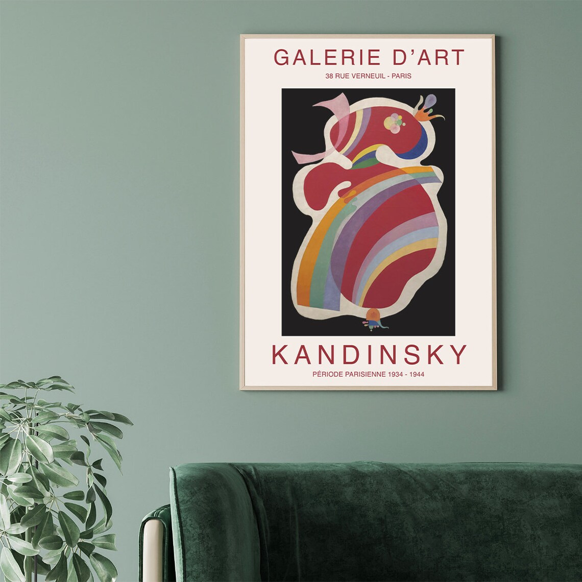 Kandinski Galerie D'Art Paris Colorful Abstract Exhibition Poster - Image 3