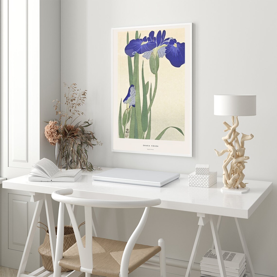 Blue Irises Japanese Print Poster, Ohara Koson - Image 2