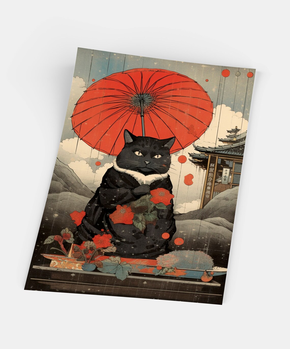 Hokusai Japanese Cat, Asian Wall Art Print - Image 5