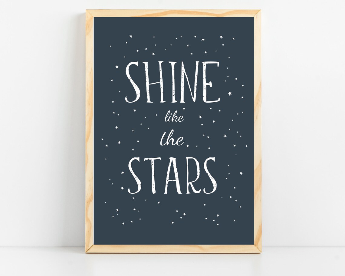 Space Themed Nursery Art Print for Baby Boy Decor