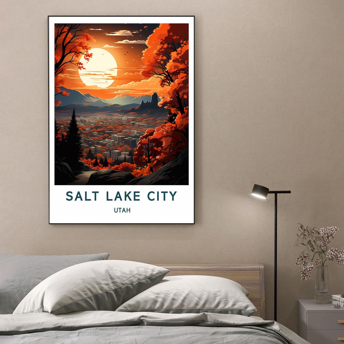 Salt Lake City Travel Print Wall Art Salt Lake City Wall Hanging Home Dcor Salt Lake City Gift Art Lovers Utah Art Poster - Image 2