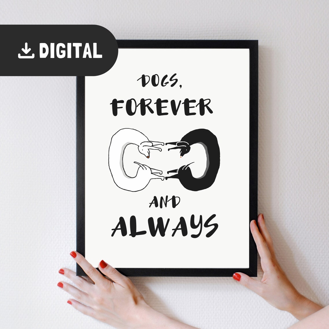Cute Dog Wall Art Funny Dog Poster Home Decor Dogmom Gift Doglovers Poster Room Decor Dog Mom Giftful Dogdad Dog Lover Wall Print Pet - Image 2
