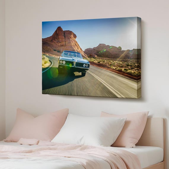 Old Car In The Desert Decorative Canvas Wall Art Gift For Home Decor Regional Housewarming Framed