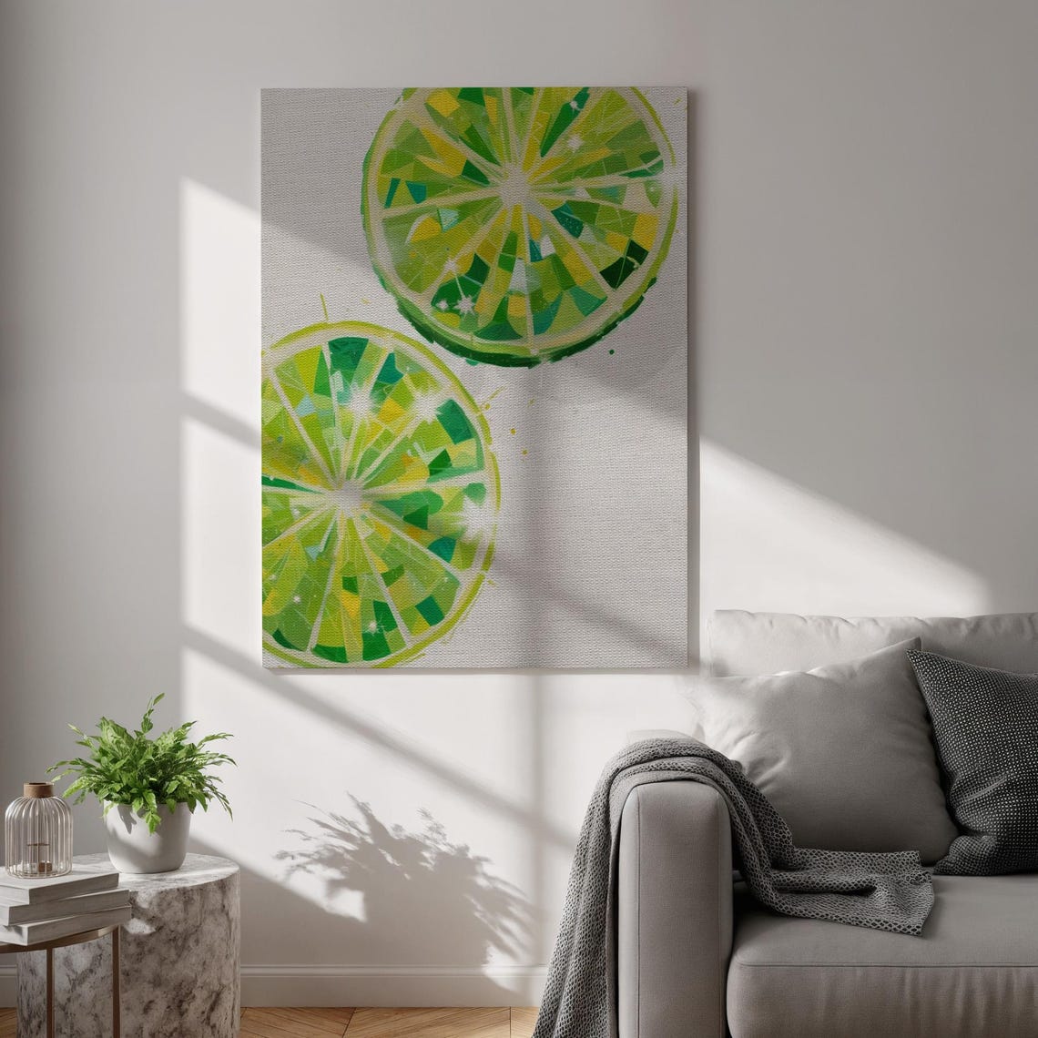 Two Lime Slices Mosaic Citrus Green Zesty Fresh Kitchen Poster