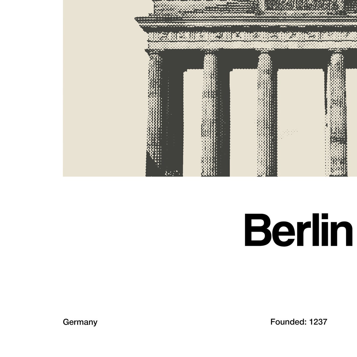 Brandenburg Gate Berlin Minimalist Custom Art Print - Image 2