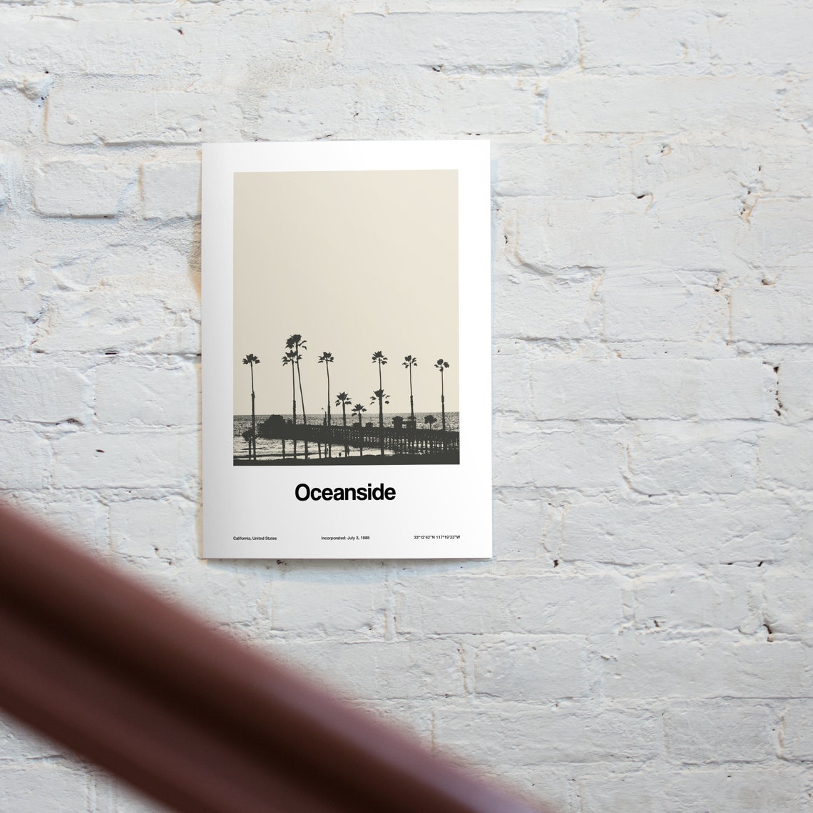 Oceanside California Minimalist City Print, Art Print - Image 3