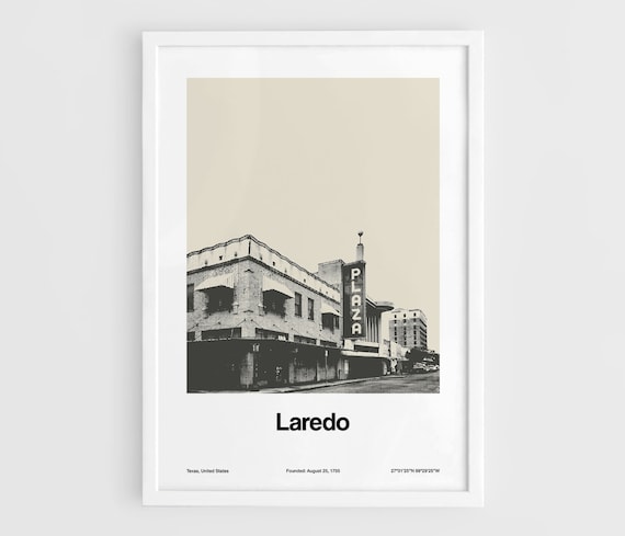 Laredo Texas Minimalist Poster, City Skyline