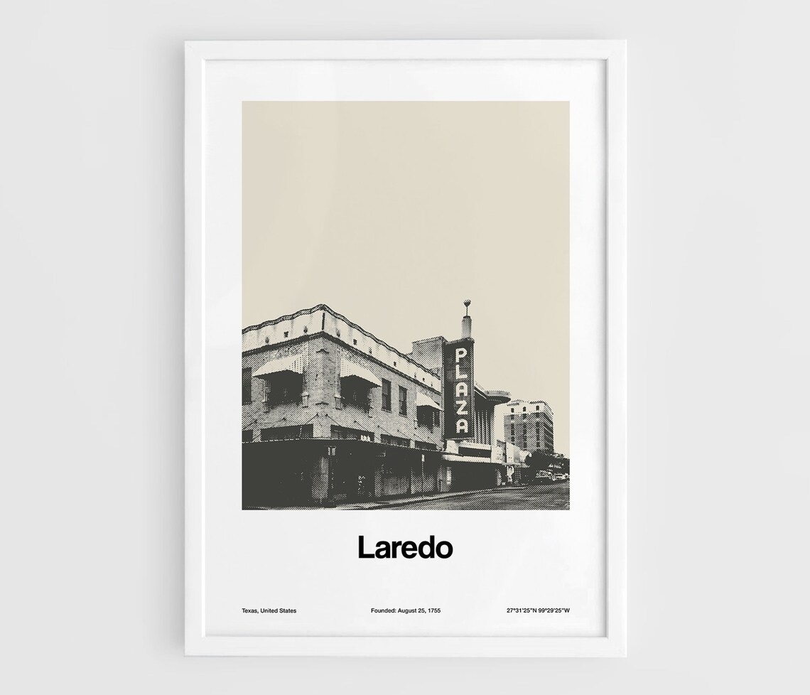 Laredo Texas Minimalist Poster, City Skyline