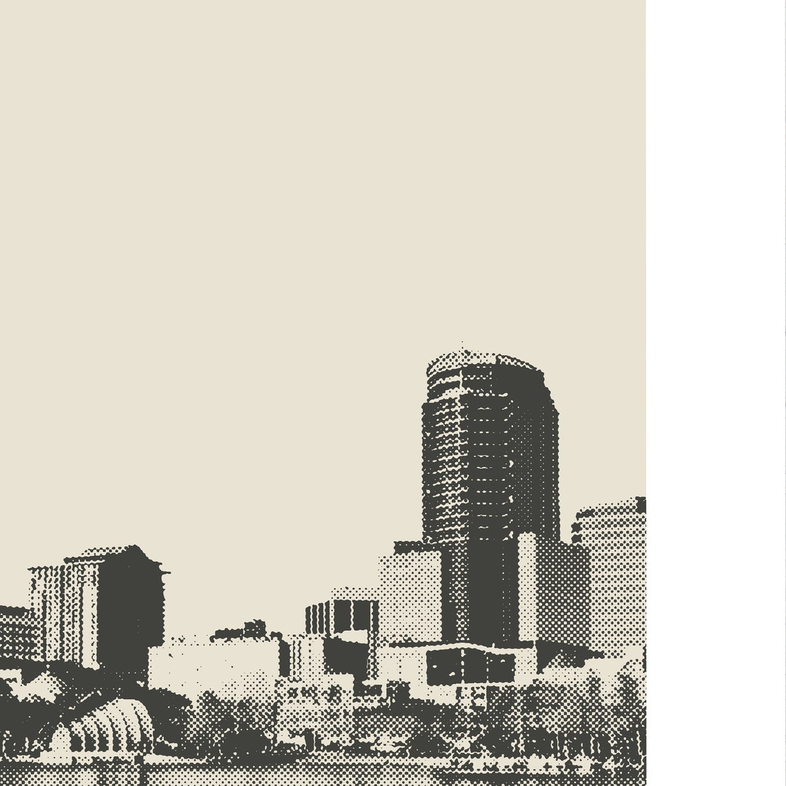 Orlando Downtown Skyline, Black & White Poster - Image 3