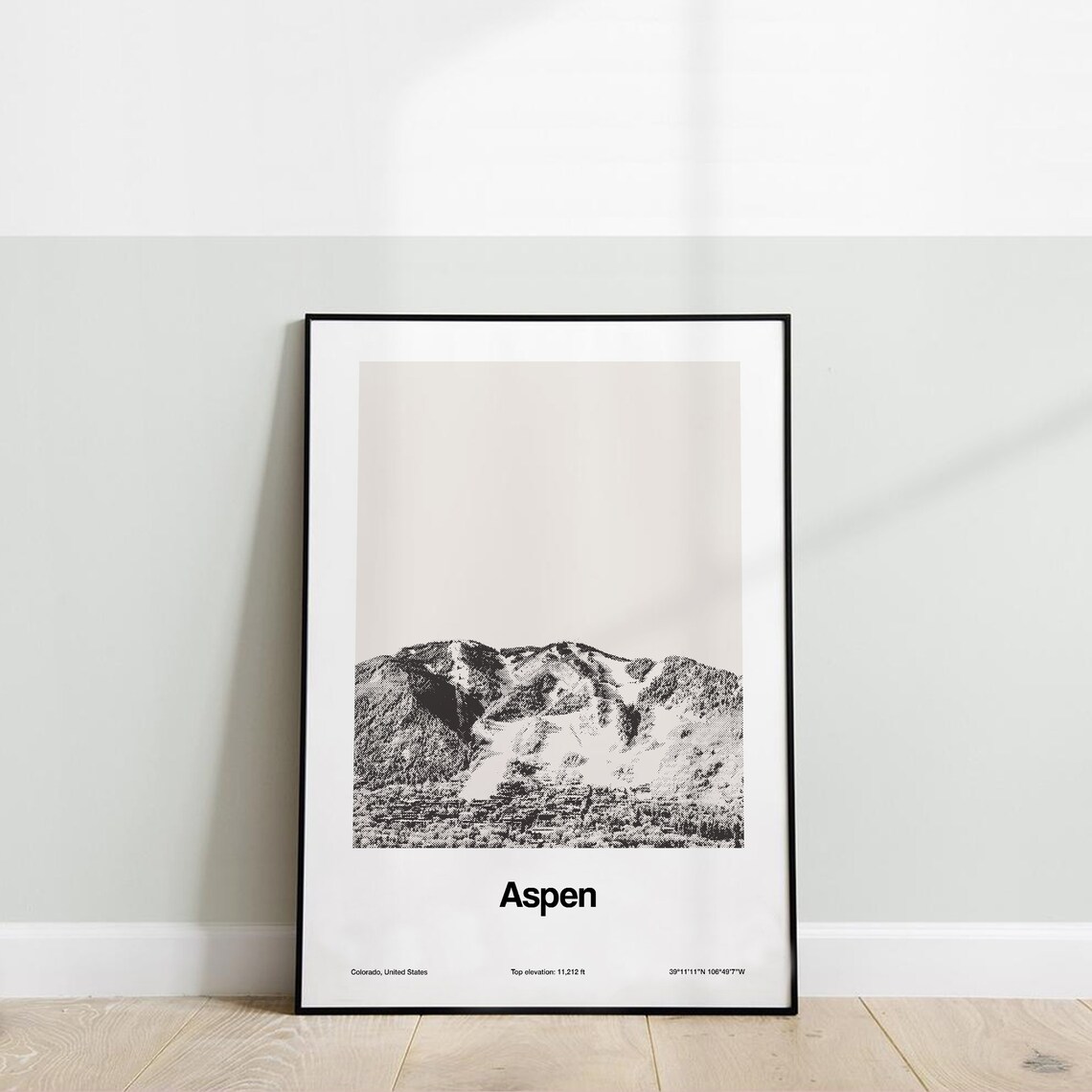 Aspen Mountain Black And White Wall Art, Minimalist - Image 3
