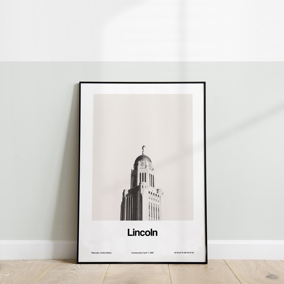 Lincoln Nebraska Skyline, Minimalist City Art Print - Image 2
