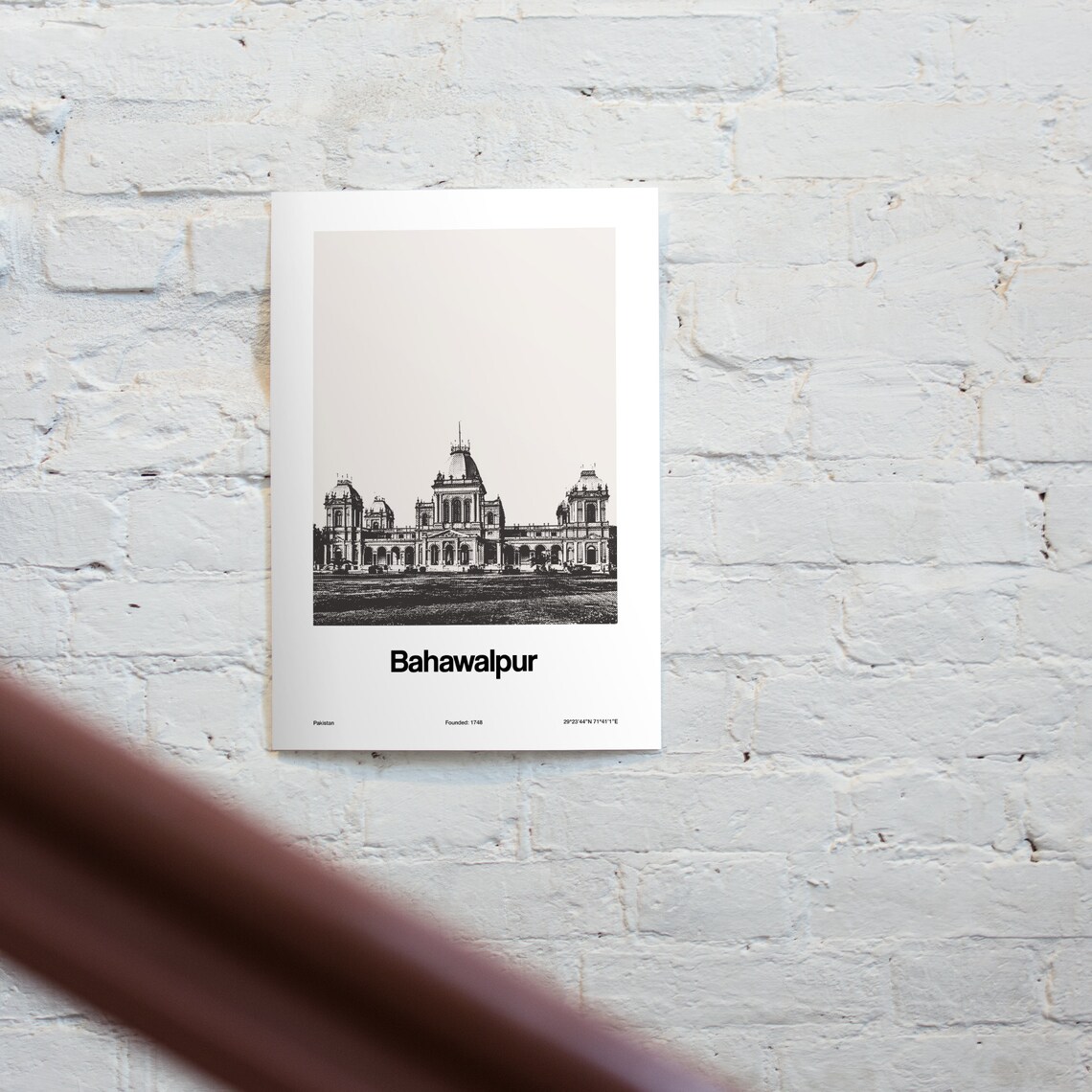 Bahawalpur Pakistan Travel Poster, Noor Mahal Print - Image 2