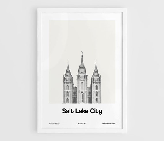 Salt Lake Temple Minimalist Travel Poster, Utah