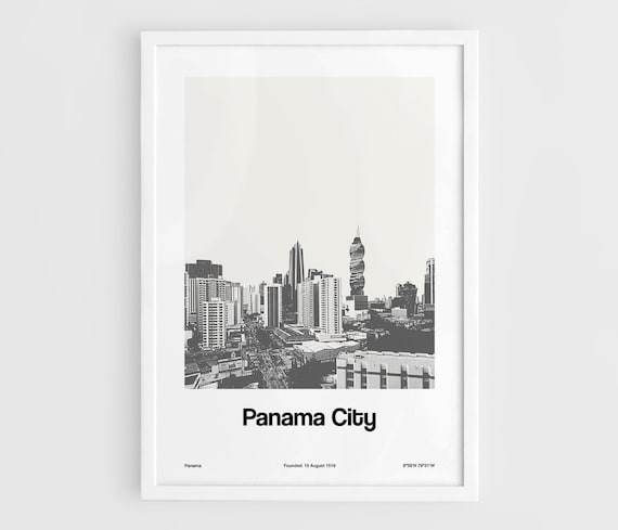 Panama City Skyline, Minimalist Travel Poster