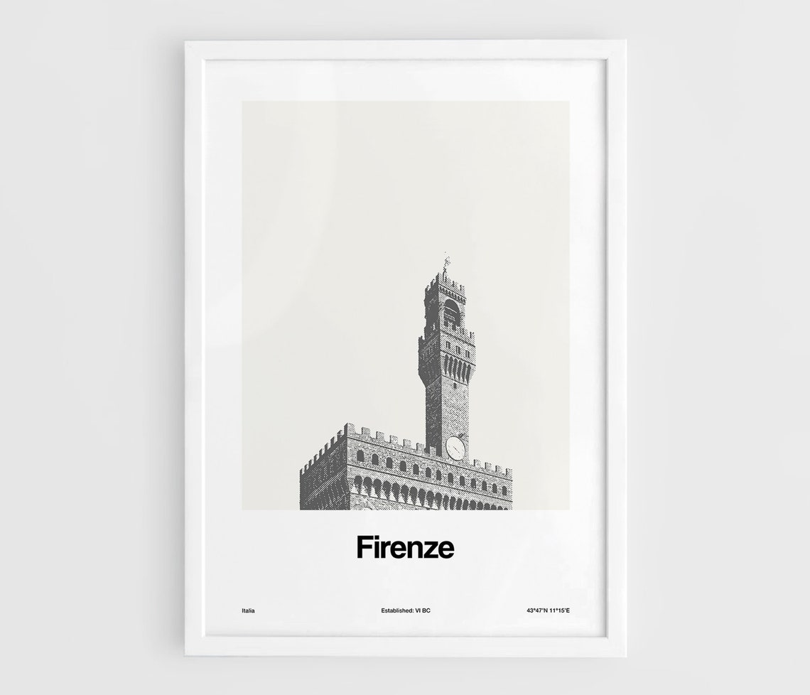 Florence Palazzo Vecchio Minimalist Travel Poster