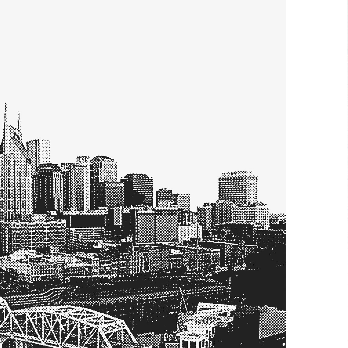 Nashville Skyline Tn Poster Nashville Print Downtown Nashville Nashville Tennessee Black White Wall Art Minimalist Custom City Print - Image 2