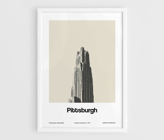 Pittsburgh Cathedral Of Learning Skyline, Minimalist Poster