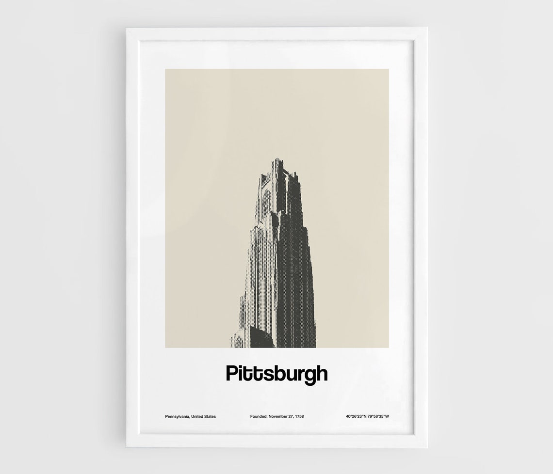 Pittsburgh Cathedral Of Learning Skyline, Minimalist Poster