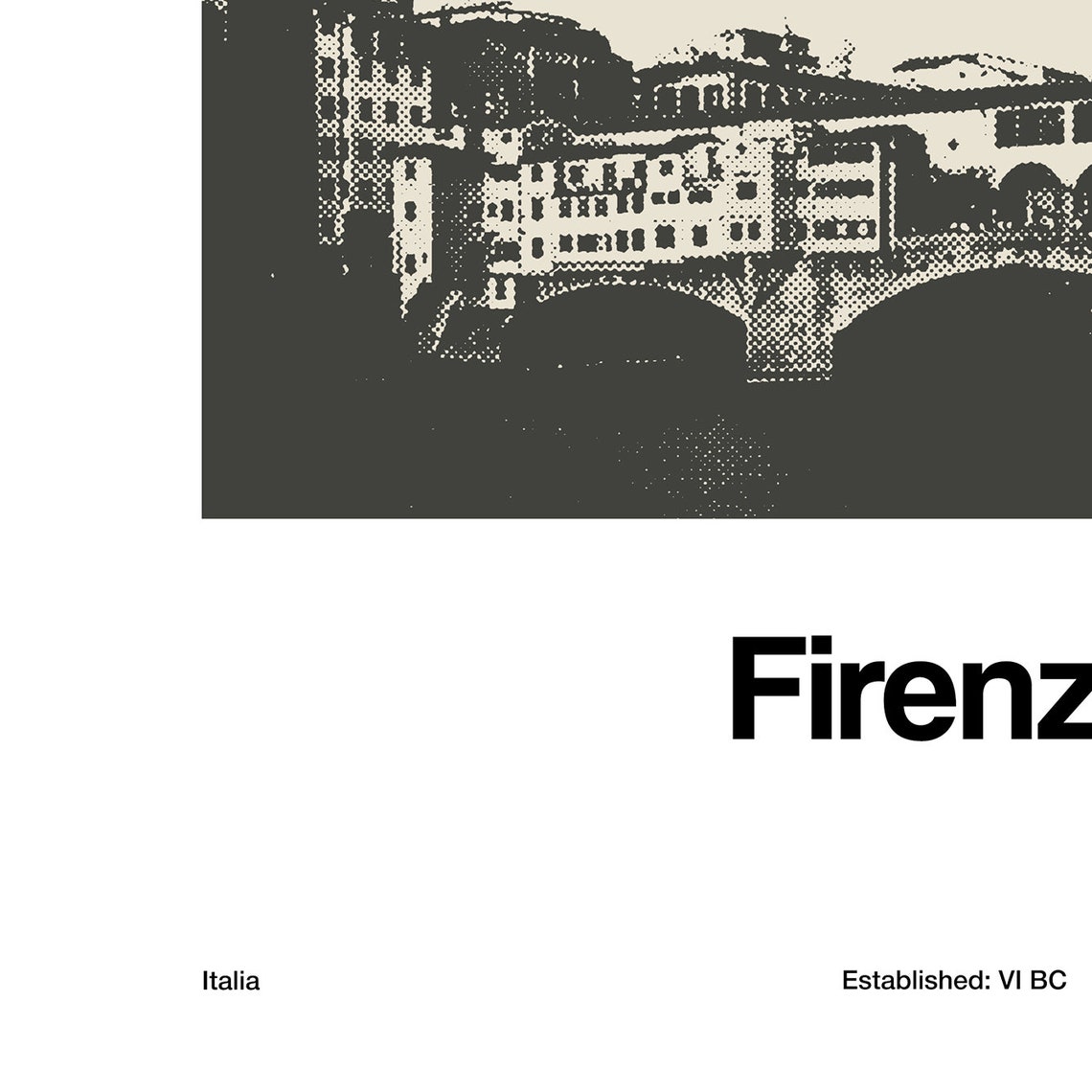 Florence Ponte Vecchio Travel Poster, Minimalist - Image 2