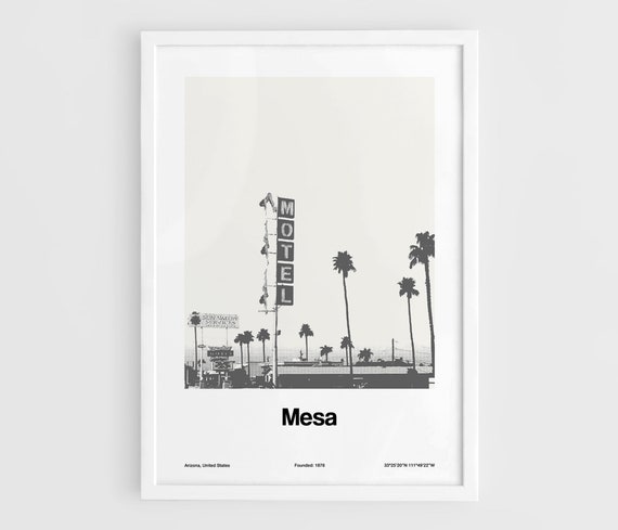 Mesa Arizona Starlight Motel Diving Lady Sign, Poster