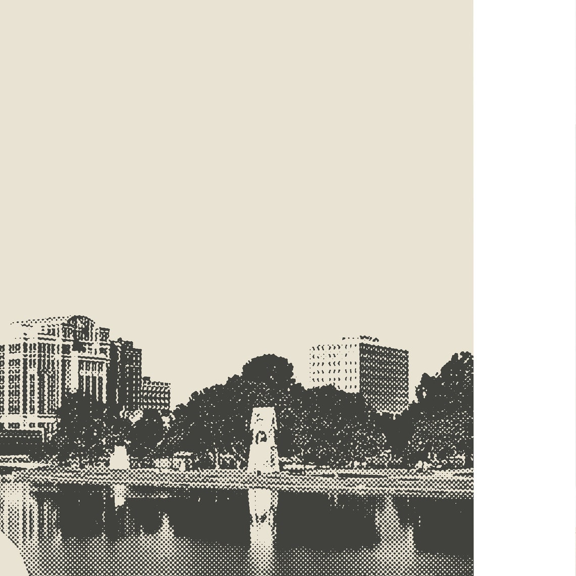 Downtown Huntsville Al Poster Huntsville Alabama Print Huntsville Big Spring International Park Wall Art Minimalist Custom City Print - Image 2