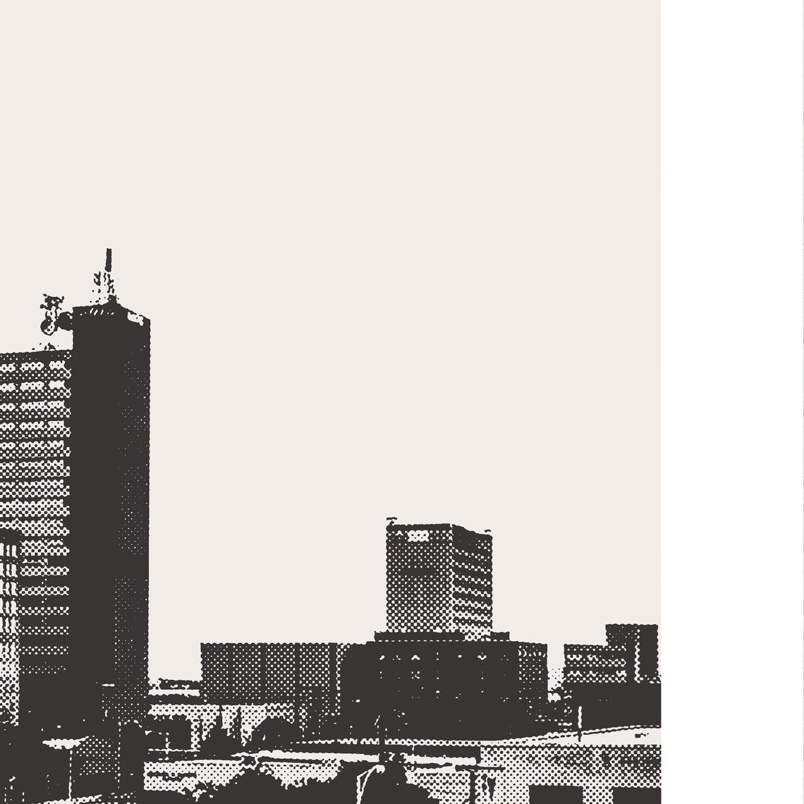 Lubbock Texas Downtown Cityscape Poster Print - Image 3