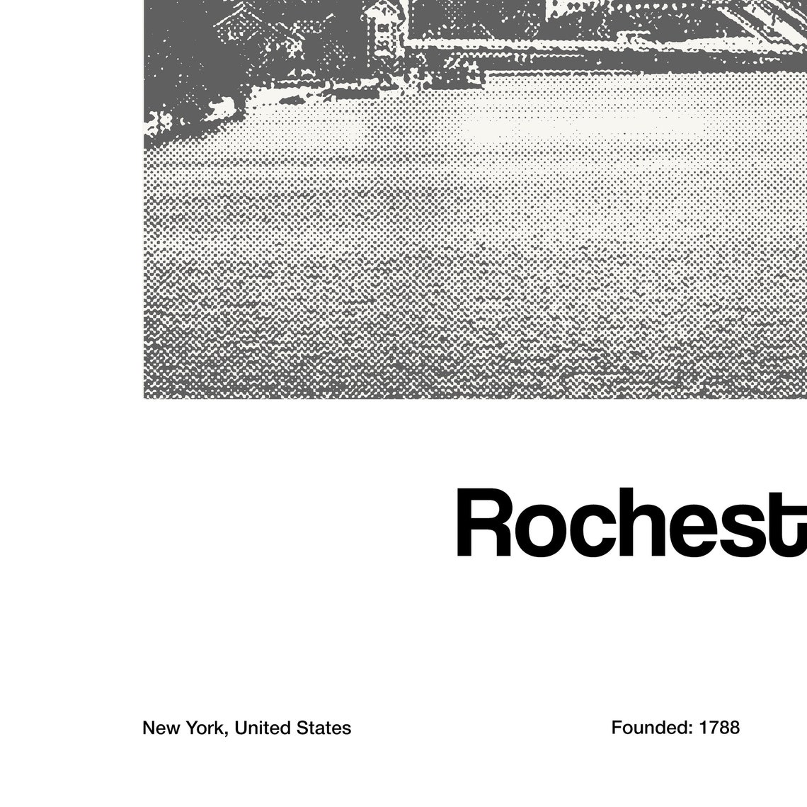 Rochester NY Minimalist Skyline Poster Print - Image 3