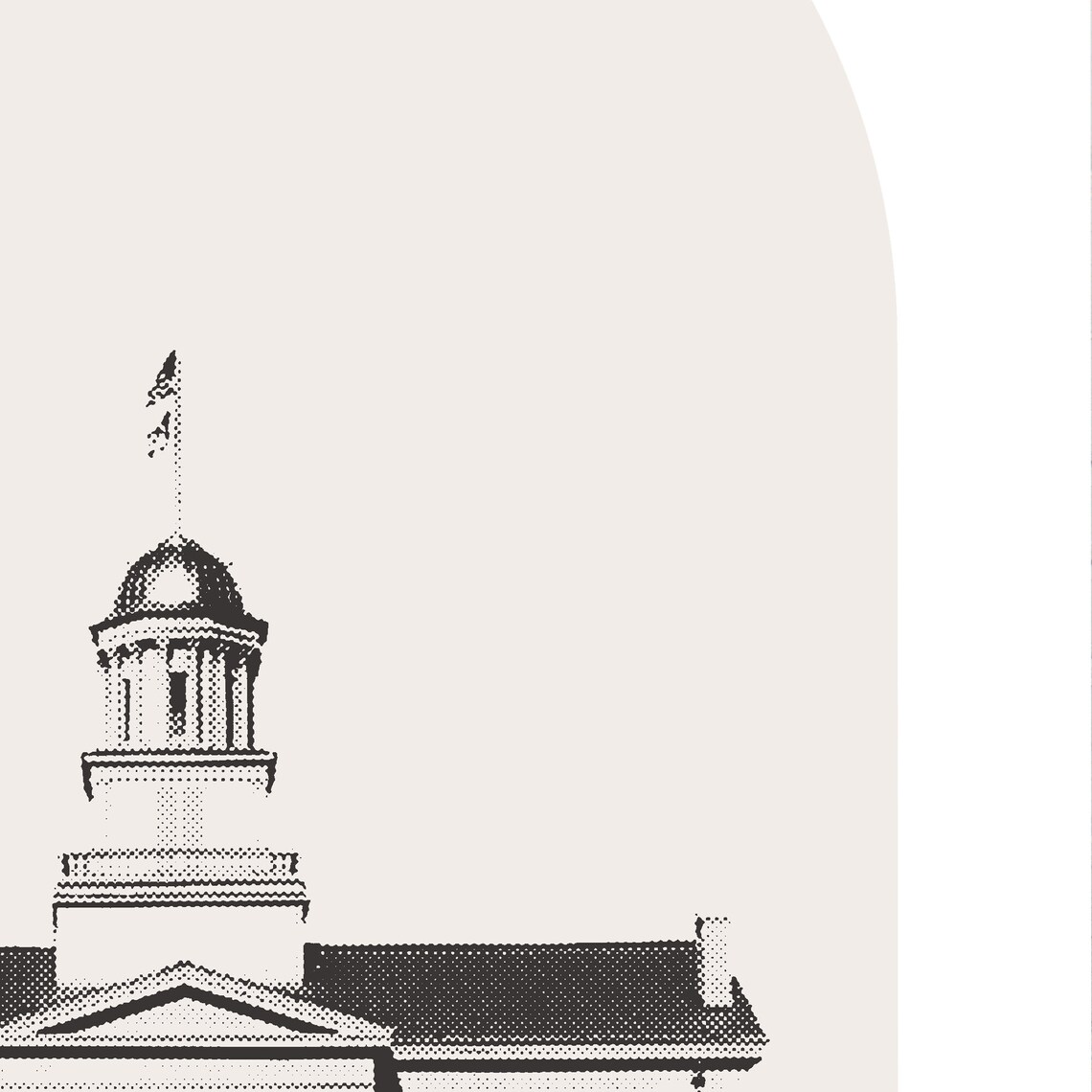 Iowa City Old Capitol Building, Minimalist Art Print - Image 3