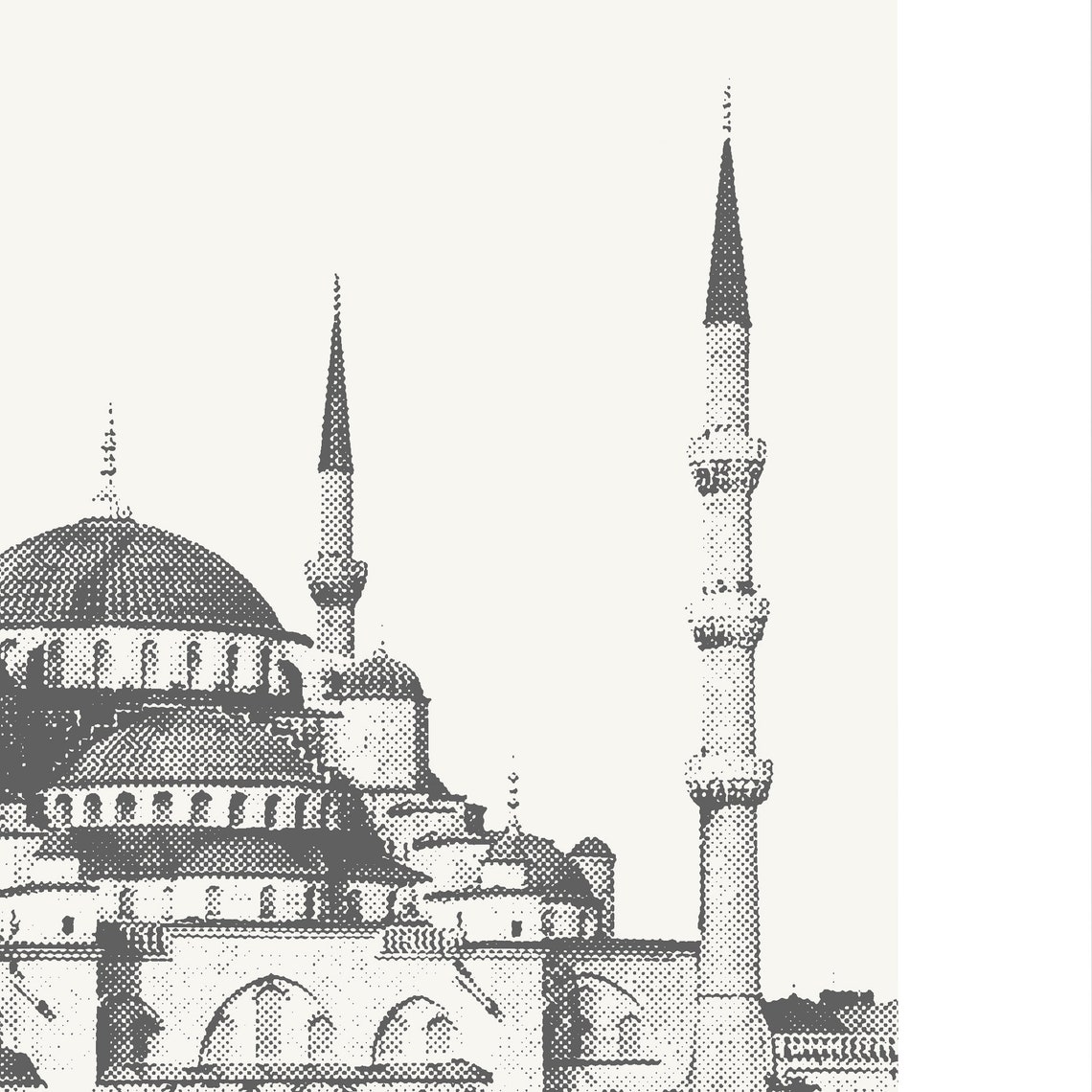 Custom Istanbul Blue Mosque, Black and White Art Print - Image 2