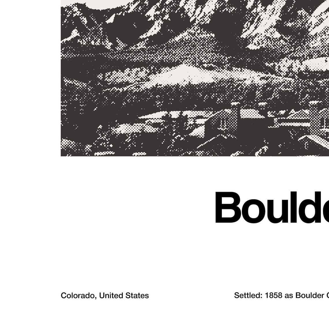Boulder Colorado Minimalist Travel Poster, Flatirons - Image 3