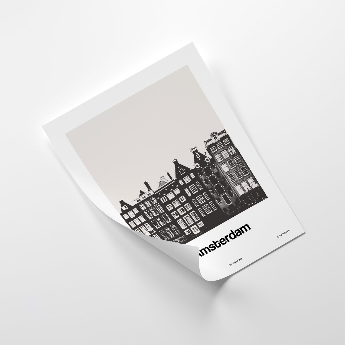 Amsterdam Minimalist Travel Poster, Netherlands Canals - Image 3