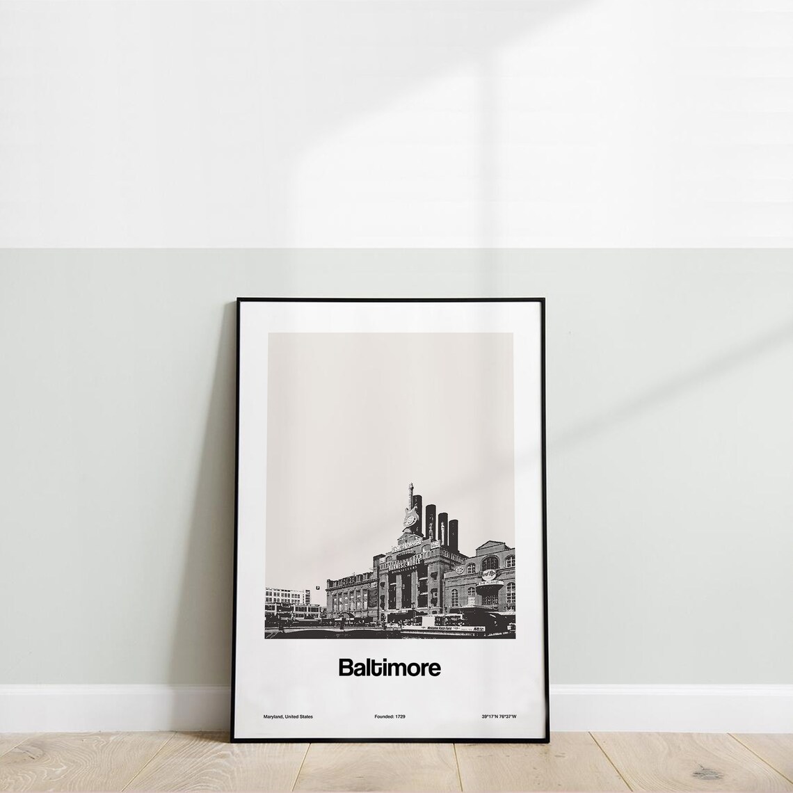 Baltimore Maryland Skyline, Minimalist City Art Print - Image 2