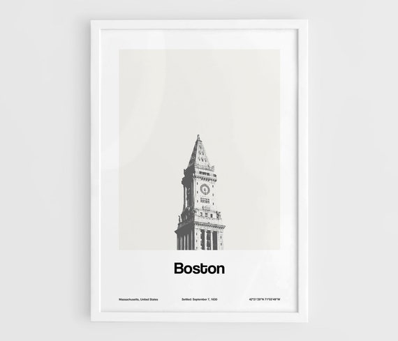 Boston Custom House Tower Minimalist Art Print