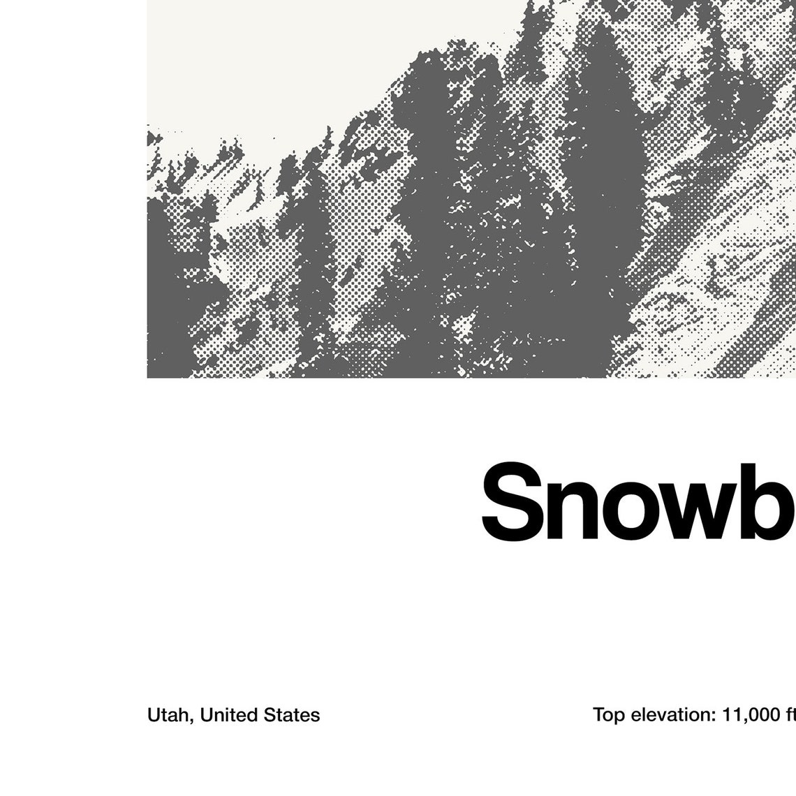 Snowbird Utah Minimalist Travel Poster, Rocky Mountains - Image 3